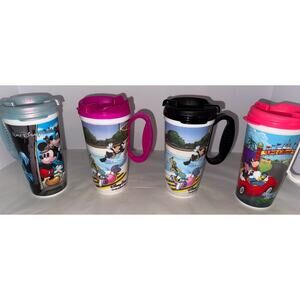 4 Whirley Warren Disney World Travel Mugs Handle Lid